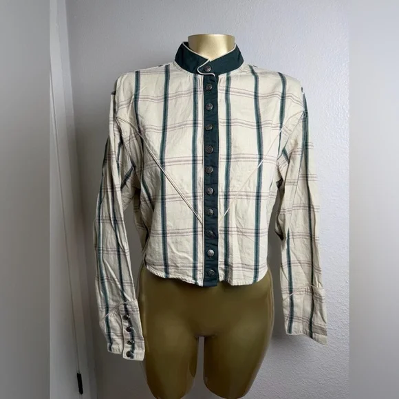 Western Style Ladies fitted Shirt Vintage 80's Wrangler Western Wear M - Picture 1 of 8